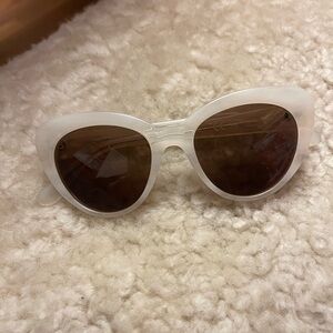 J. Crew White Cat-Eye Sunglasses